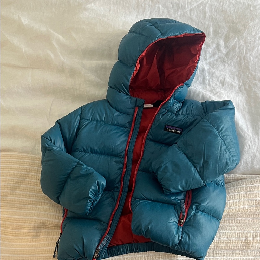Patagonia hi- loft down Kids Puffer Jacket - Teal and red
